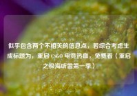 似乎包含两个不相关的信息点，若综合考虑生成标题为，重启 CSGO 电竞热血，免费看〈重启之极海听雷第一季〉