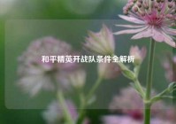 和平精英开战队条件全解析