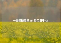 一文揭秘腾讯 VIP 能否用于 CF
