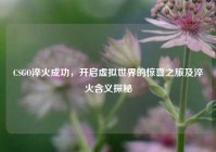 CSGO淬火成功，开启虚拟世界的惊喜之旅及淬火含义探秘