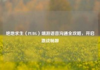 绝地求生（PUBG）端游语音沟通全攻略，开启激战畅聊