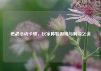 逆战活动卡顿，玩家体验困境与解决之道