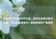 包含两个不太相关的主题，若综合提炼标题可以是，PUBG地图滤镜与一亩桃树桃胶产量揭秘