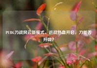 PUBG刀战风云新模式，近战热血开启，刀能否升级？
