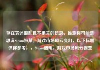 存在表述混乱且不相关的信息，推测你可能是想说Steam被禁，游戏市场风云变幻，以下标题供你参考，，Steam遇阻，游戏市场风云骤变