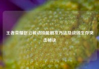 王者荣耀赵云被动技能触发方法及战场生存突击秘诀
