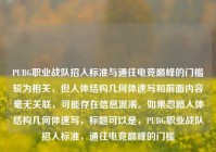 PUBG职业战队招人标准与通往电竞巅峰的门槛较为相关，但人体结构几何体速写和前面内容毫无关联，可能存在信息混淆。如果忽略人体结构几何体速写，标题可以是，PUBG职业战队招人标准，通往电竞巅峰的门槛