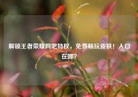 解锁王者荣耀网吧特权，免费畅玩皮肤！入口在哪？