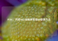 PUBG，开启90fps流畅体验及QQ登录方法