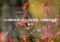 CSGO精彩回话与回合开始语音，诠释别样竞技魅力