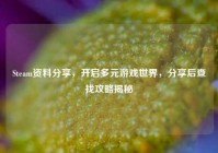 Steam资料分享，开启多元游戏世界，分享后查找攻略揭秘