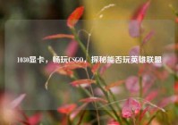1030显卡，畅玩CSGO，探秘能否玩英雄联盟