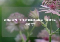 可用符号为 LOL 手游增添别样风采，有哪些符号可用？