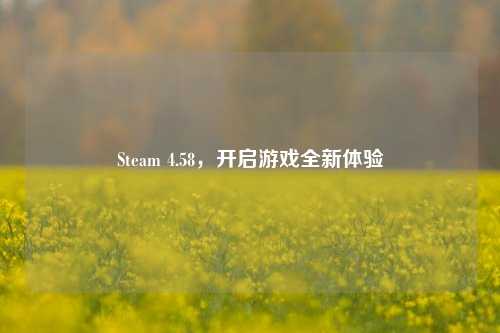 Steam 4.58,开启游戏全新体验