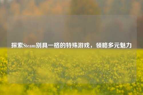 探索Steam别具一格的特殊游戏,领略多元魅力