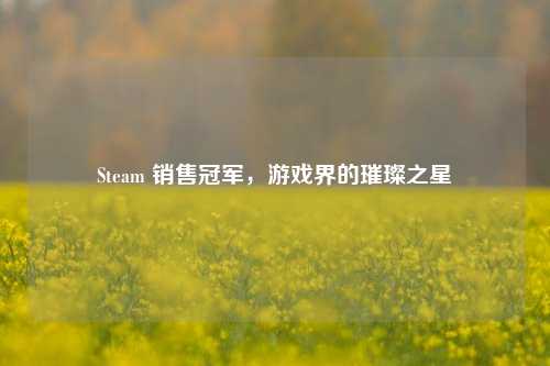 Steam 销售冠军,游戏界的璀璨之星