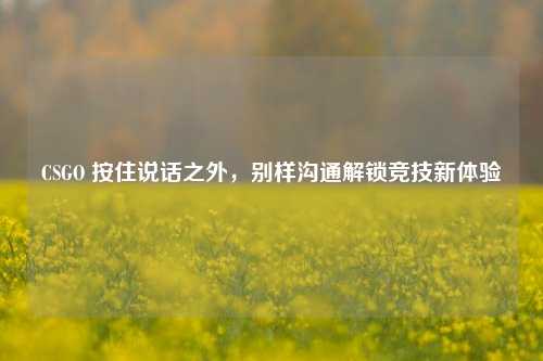 CSGO 按住说话之外,别样沟通解锁竞技新体验