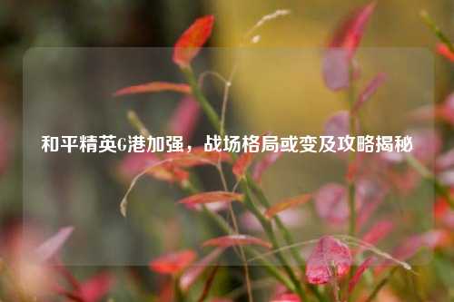 和平精英G港加强,战场格局或变及攻略揭秘