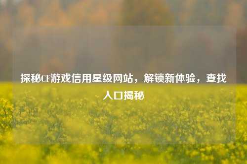 探秘CF游戏信用星级网站，解锁新体验，查找入口揭秘