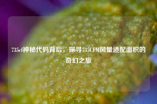 735cf神秘代码背后，探寻735CFM风量适配面积的奇幻之旅