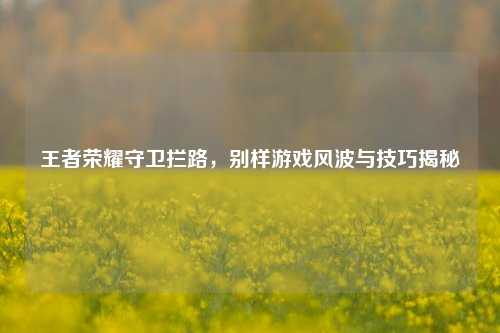 王者荣耀守卫拦路,别样游戏风波与技巧揭秘