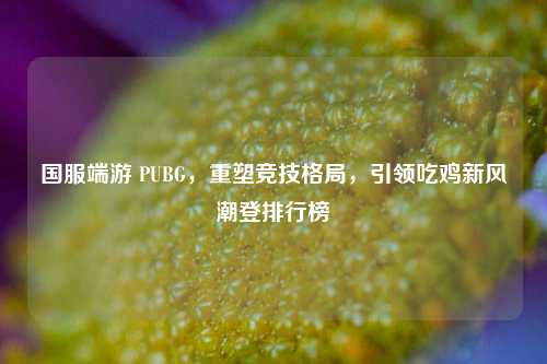 国服端游 PUBG，重塑竞技格局，引领吃鸡新风潮登排行榜