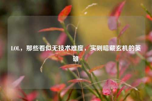 LOL,那些看似无技术难度,实则暗藏玄机的英雄