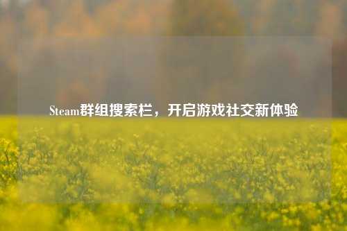 Steam群组搜索栏,开启游戏社交新体验