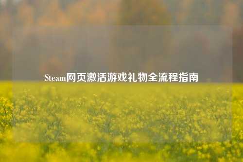 Steam网页激活游戏礼物全流程指南