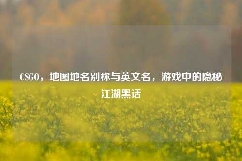 CSGO,地图地名别称与英文名,游戏中的隐秘江湖黑话