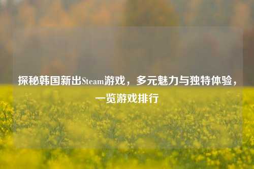探秘韩国新出Steam游戏，多元魅力与独特体验，一览游戏排行