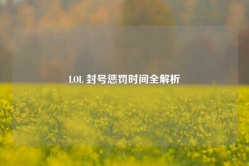 LOL 封号惩罚时间全解析