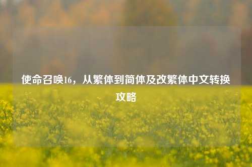 使命召唤16,从繁体到简体及改繁体中文转换攻略