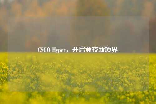 CSGO Hyper，开启竞技新境界