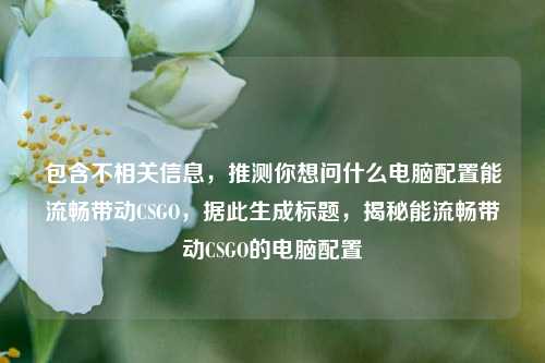 包含不相关信息，推测你想问什么电脑配置能流畅带动CSGO，据此生成标题，揭秘能流畅带动CSGO的电脑配置