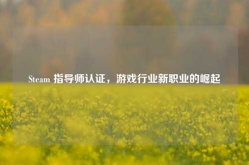 Steam 指导师认证,游戏行业新职业的崛起
