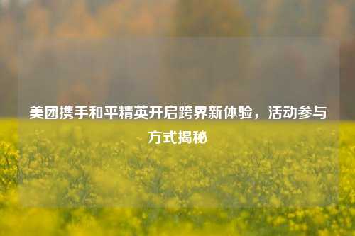 美团携手和平精英开启跨界新体验，活动参与方式揭秘