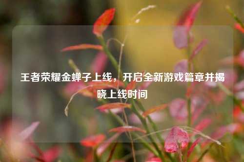 王者荣耀金蝉子上线,开启全新游戏篇章并揭晓上线时间