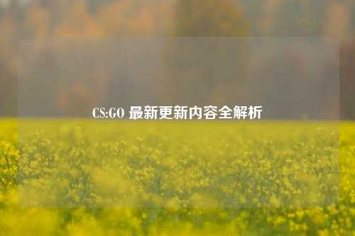 CS:GO 最新更新内容全解析