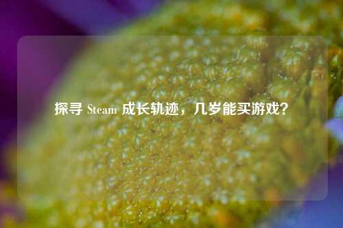 探寻 Steam 成长轨迹,几岁能买游戏?