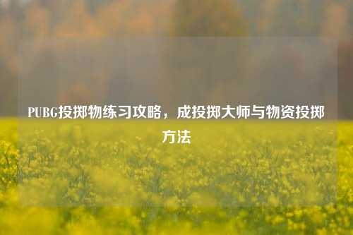 PUBG投掷物练习攻略，成投掷大师与物资投掷方法