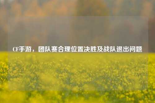 CF手游,团队赛合理位置决胜及战队退出问题