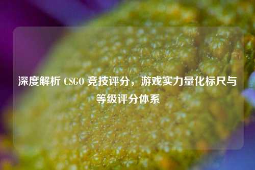 深度解析 CSGO 竞技评分,游戏实力量化标尺与等级评分体系