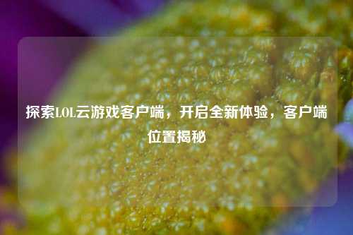 探索LOL云游戏客户端,开启全新体验,客户端位置揭秘
