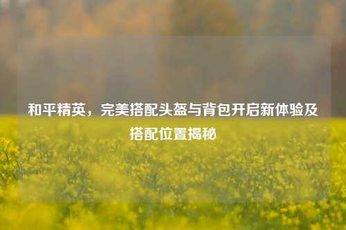 和平精英,完美搭配头盔与背包开启新体验及搭配位置揭秘