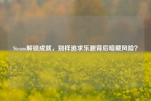 Steam解锁成就,别样追求乐趣背后暗藏风险?