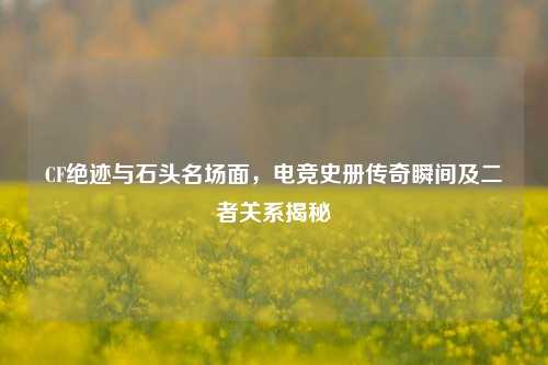 CF绝迹与石头名场面,电竞史册传奇瞬间及二者关系揭秘