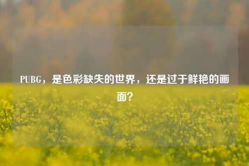 PUBG，是色彩缺失的世界，还是过于鲜艳的画面？