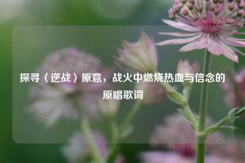 探寻〈逆战〉原意,战火中燃烧热血与信念的原唱歌词