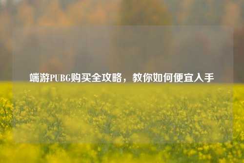 端游PUBG购买全攻略,教你如何便宜入手